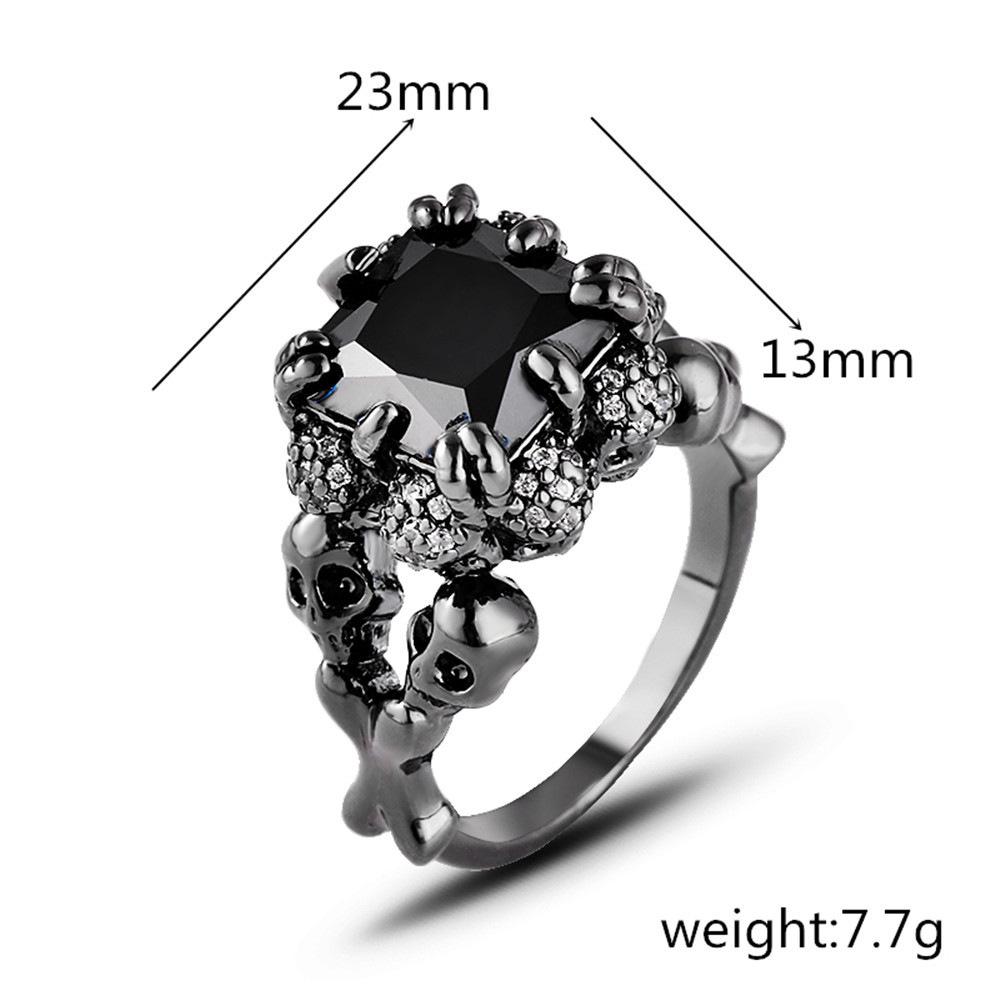 New Halloween Black Skull Skull Ring