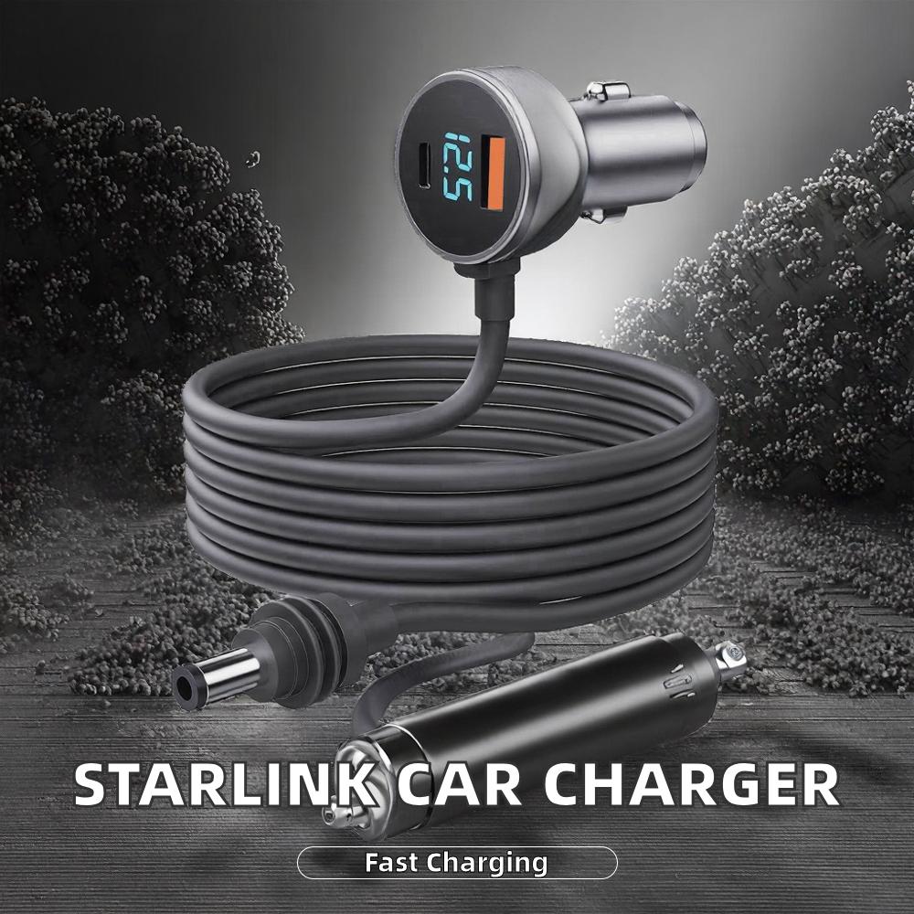 Starlink Mini Gen 4 QC 3.0 PD 20W Fast Charger DC 5.5mm Power Cable for Car Car Charger with 5521 DC Power Cord