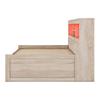 Single Bed Daybed 90x200cm Sofa Bed Bedside Cabinet with 2 USB And Charging Sockets Youth Ambient Lighting Two Drawers Slatted Frame (without