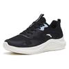 Anta Comfortable Fabric Synthetic Leather Non-Slip Wear-Resistant Breathable Low-Top Running Shoes Women Sneaker Black Blue 922315573-2