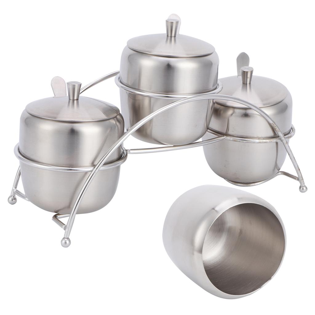 304 Edelstahl Gewürz Topf Gewürz Container Salz Zucker Box Lagerung Spice Rack Set