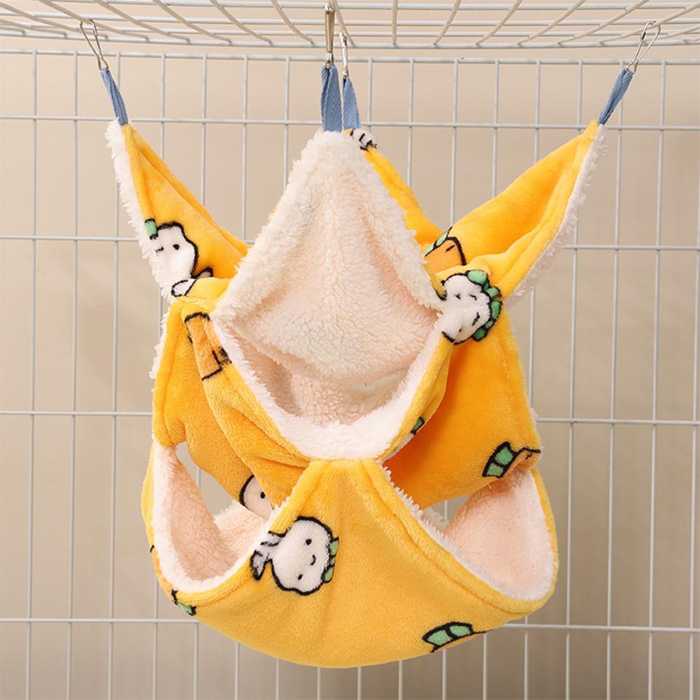 Kreativ Flanell Hamster Hängmatta Gnagare Hamster Säng Hus Trevånings Hängbar Hängmatta