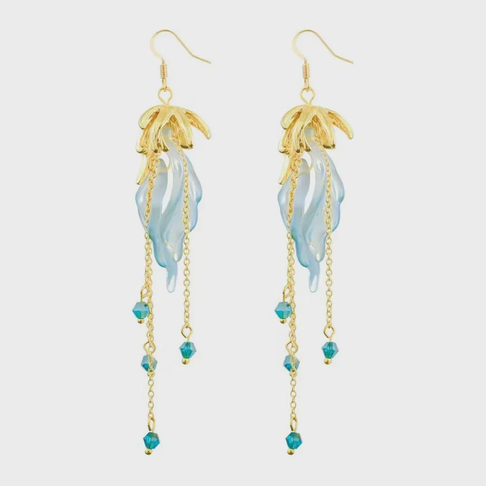 Elegant Floral Bow Earrings - High-End French Design for Women