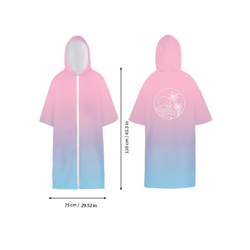 Peignoir de plage unisexe à capuche et séchage rapide - Serviette de change double face en velours pour le surf