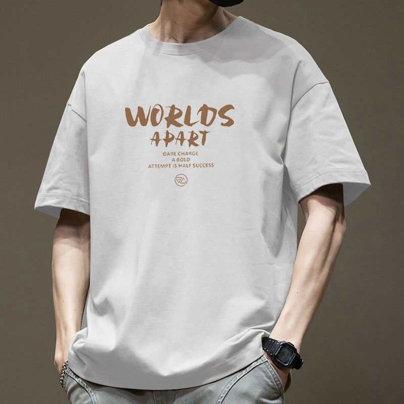 WTEMPO Brand Summer Trend Cotton Loose Simple Tops Men's Youth Short-sleeved T-shirt Soft and Comfortable Breathable Couple Pullovers