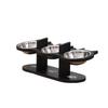 Wooden Rack Pet Food Feeder Stainless Steel Pet Water Bowl Cute Elevated Cat Dog Bowl  Pet Treats
