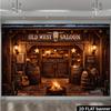 2D-plan bakgrundstyg för bar med västerländskt cowboytema som skapar en retro västerländsk atmosfär tillverkat av polyestermaterial