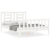 VidaXL Bed Frame with Headboard White 140x200 Cm Solid Wood 3192882