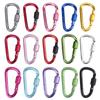 D-Shaped Locking Aluminum Carabiner No. 6 with Keyring for Backpack and Rope
