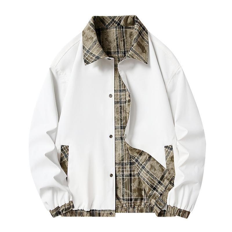 

Весенне-осенняя двусторонняя мужская куртка Мужская повседневная куртка L белый