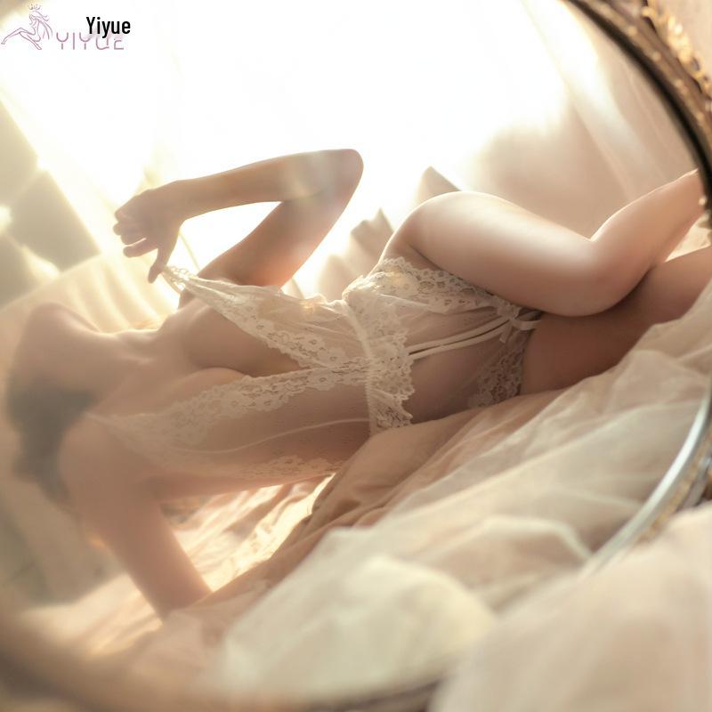 Yi Yue Plus Size Lace Suspender Open Crotch Bodysuit Lingerie Uniform Set 8282
