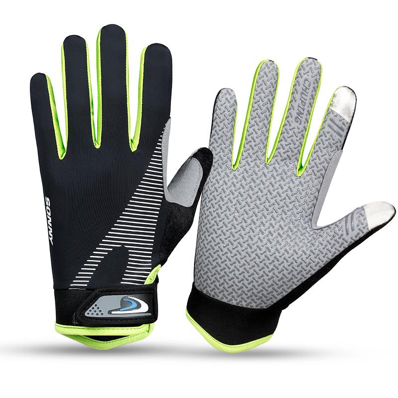 Breathable Anti-slip Sports Gloves Gym Fitness Mittens Full Finger Gloves зелёный