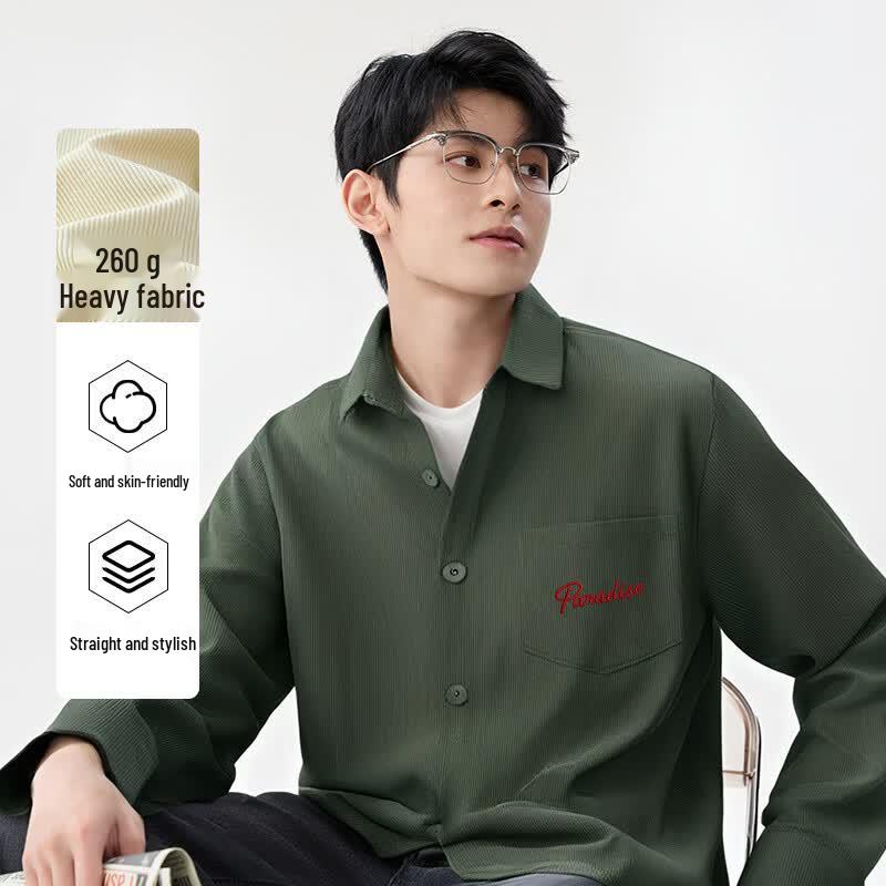 Baleno Men's Vintage American Corduroy Long Sleeve Shirt