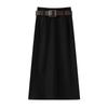 2026 Spring Women's Drapey Slimming High Waist A-Line Skirt with Belt