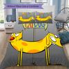 Cat Dog Pattern Bedding,Quilt Set Quilt Cover Pillowcase Home Birthday Gift (1*duvet Cover+2*pillowcase,without core)MSJT0918033