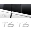T6 Emblem 3D Metal Badge Car Hood Truck Door Side Fender Rear Trunk Emblem Sticker Decals for Volvo XC60 S60 V60 Polester (Silver)