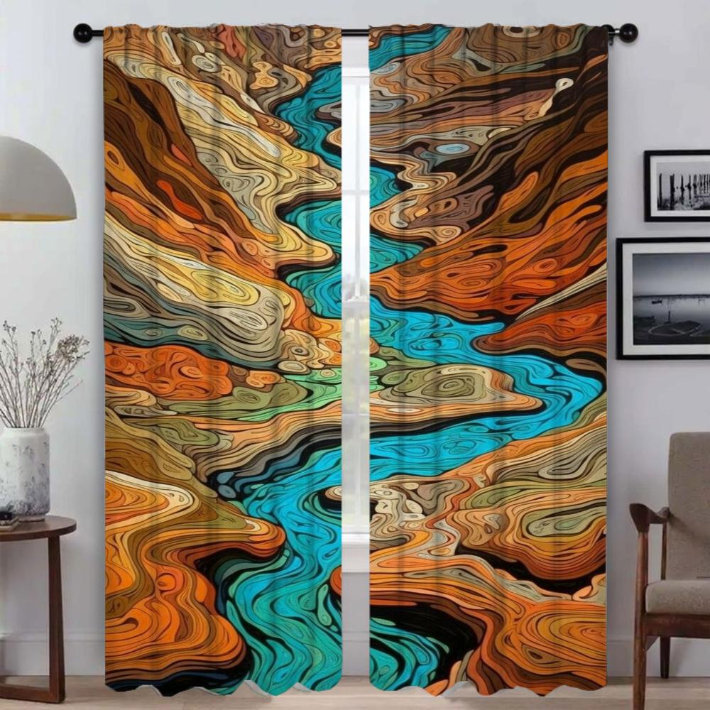 Perdele moderne în stil japonez pentru living, perdea pentru fereastră, perdele interioare pentru casă, 2 piese, decorațiuni de Halloween, partiție