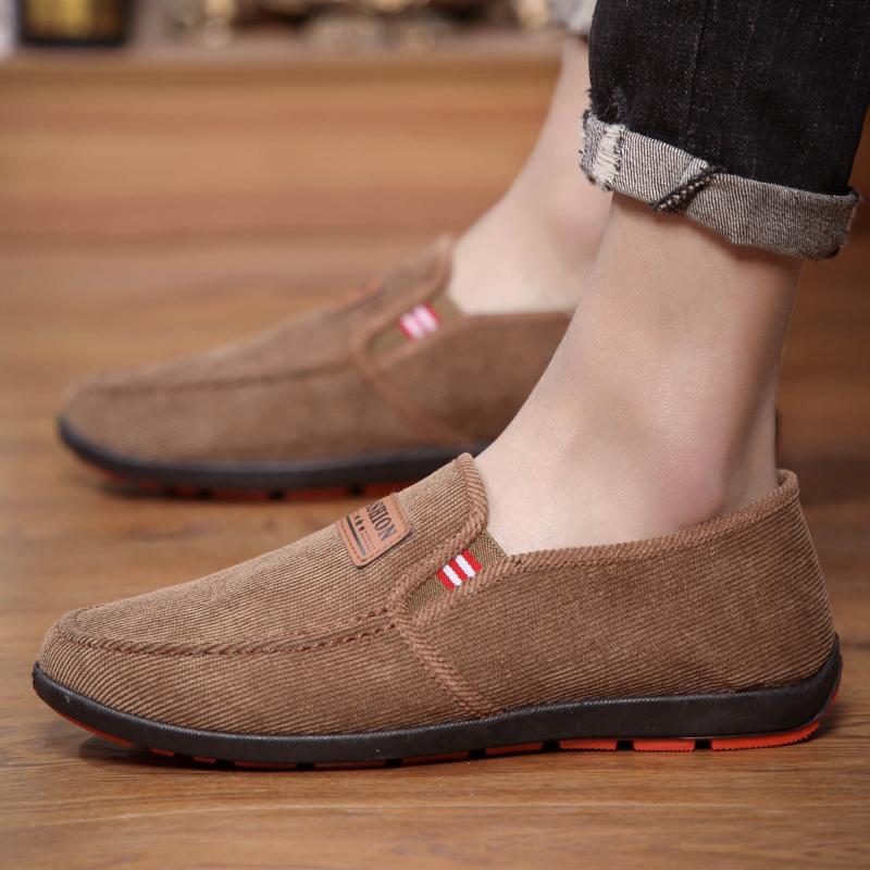 Spring Breathable Men'S Shoes Beijing Old Canvas Shoes Men'S Korean Version Shoes Casual Shoes Foot Cover Driving Lazy Shoes Men'S Cloth Shoes