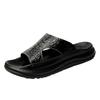 9901 Men'S Shoes One-Word Slippers Cool Slippers Summer Embossed Leather Surface Outdoor Sports Leisure Beach Open-Toed Sandals Tide