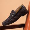 Fashion Crocodile Pattern Men Leather Loafers Non Slip Walking Flats Outdoor Slip On Casual Shoe Man Work Office Driving Shoes Moccasins