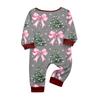 Parent-Child Matching Christmas Print Long Sleeve Neck Loungewear Set with Long Pants