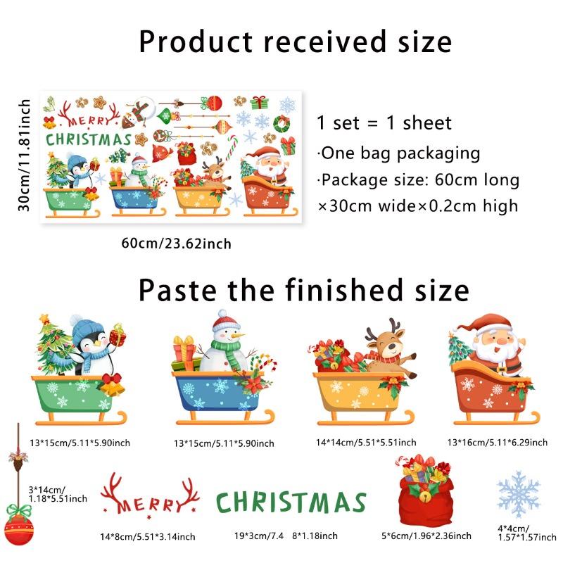 Christmas Window Stickers Santa Claus Snowman Deer Snowflake Glass Decal for New Year Decoration 2026 Room Home Decor Kids Gifts