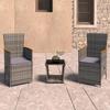VidaXL Garden Lounge Set 3 Pcs with Cushions Wicker Resin Garden Dining Furniture Table and Dining Chairs 3059365