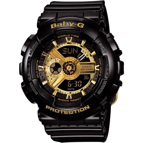 Casio Baby-G Watch BA-110-1A Big Case Series Black Gold Women's
