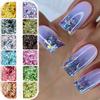 Xiaomi 12 Grids Holographic Glitter Nail Art Sequins Sparkly Irregular Nail Flakes Powder Nail Art Mermaid Makeup Manicure Decorations