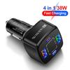 38W Car Charger 2 Usb 2 Pd Type C Fast Charging 3.1A Phone Charge Qc 3.0 Quick Charger Adapter For Iphone 16 15 Laptops Tablets