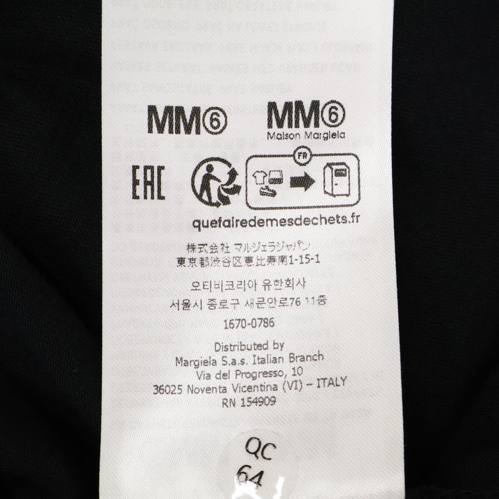 MM6 SH0GC0033 Black Front Logo T-Shirt Tops S blackUsed