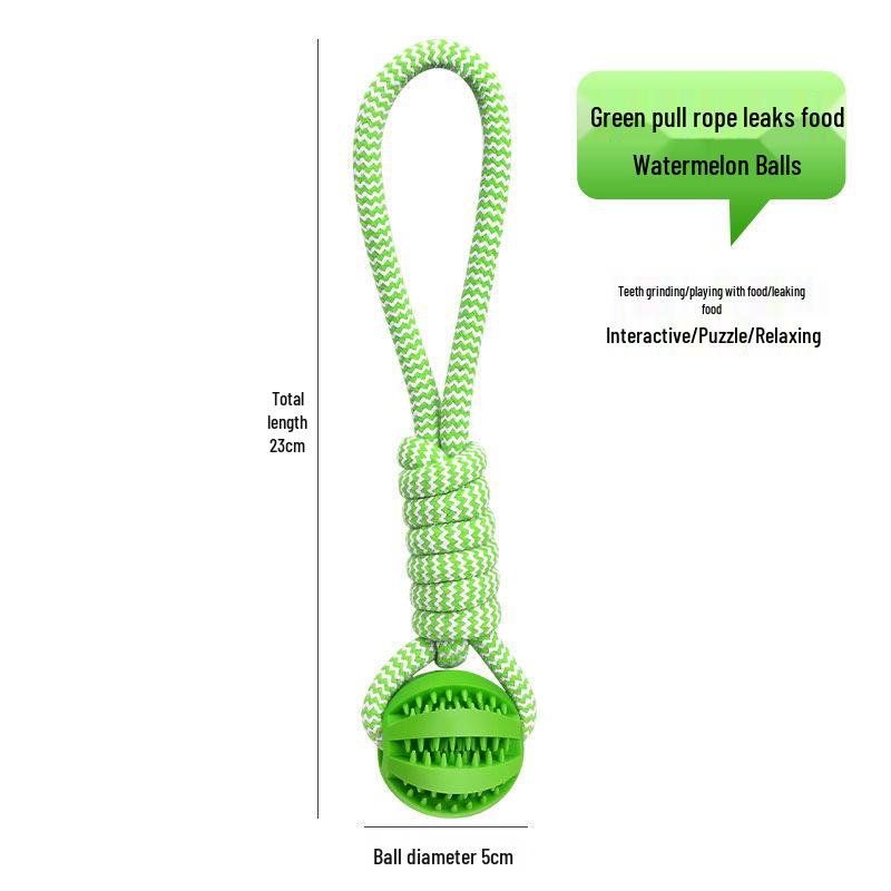 Pet Interactive Cotton Rope Teething Ball with Double Pull Knot for Dogs
