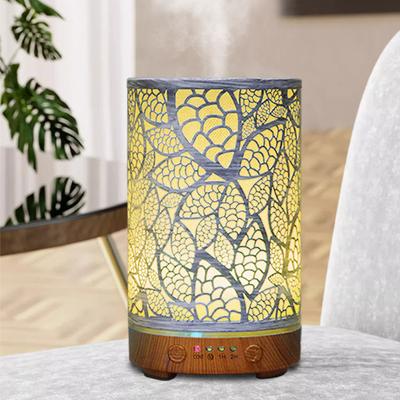 Decorative LED Night Light Timer Aroma Diffuser Hollow Leaves Ultrasonic Air Humidifier 7-color Atmosphere Lights for Bedroom