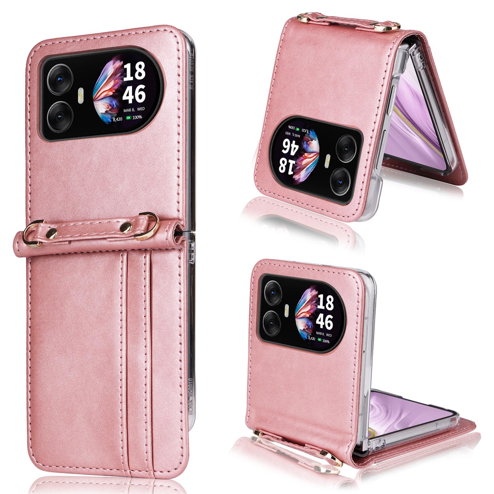 

Для Blackview Hero 10 4G Чохол Слоти для карток Шкіряний чохол для телефону зі шнурком Pink