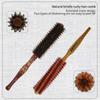 Natural Wooden Bristle Hair Round Brush Hair Roller Brush Hairdressing Anti Static Professional Barber Hair Comb Styling Tools