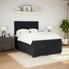 Maison Exclusive - Bed Slat Base with Mattress Black 140x200 Cm Velvet