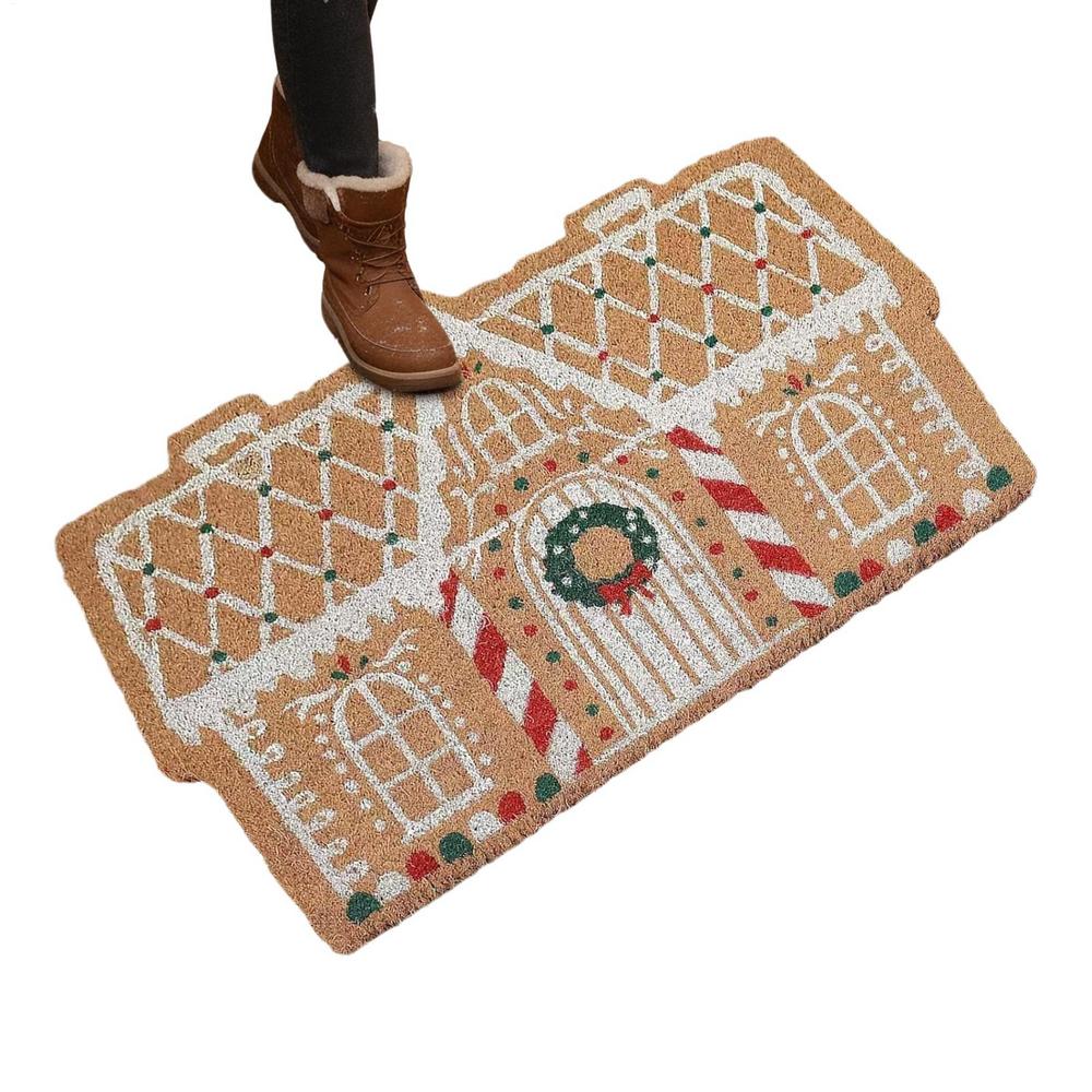 

Door Mat Christmas Gingerbread House Non-Slip Door Mat Decor 32x20 Inch Decorative Floor Rug For Holiday Outdoor Indoor Porch красный