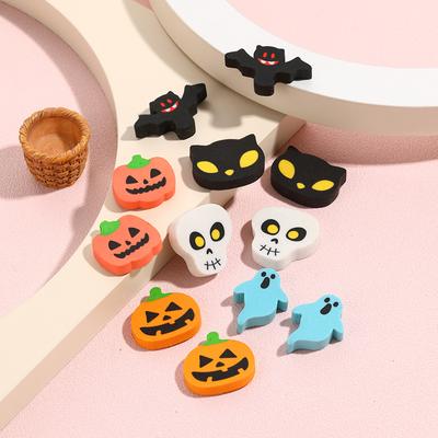 Office School Supplies Halloween Eraser Pumpkin Skull Cat Head Bat Ghost Cartoon Cute Student Stationery Gift Wholesale Gift