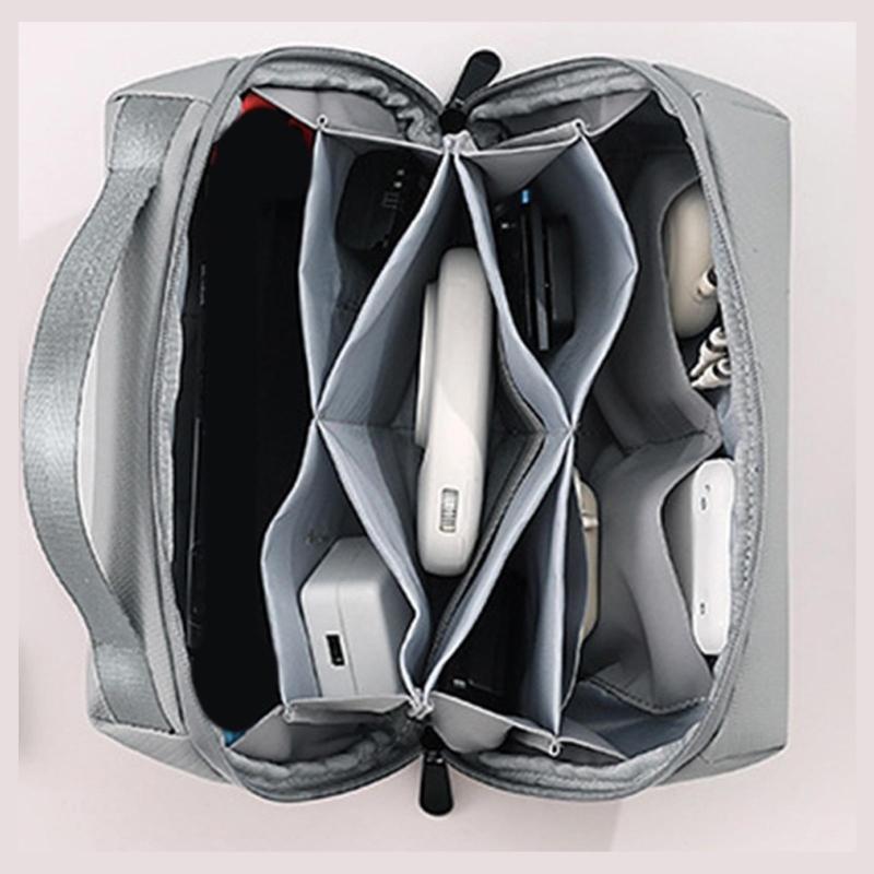 Travel Bag Pouch Electronic Accessories Organizers with Handle Carrying Case Shockproof Storage Bag for Data Cable Phone