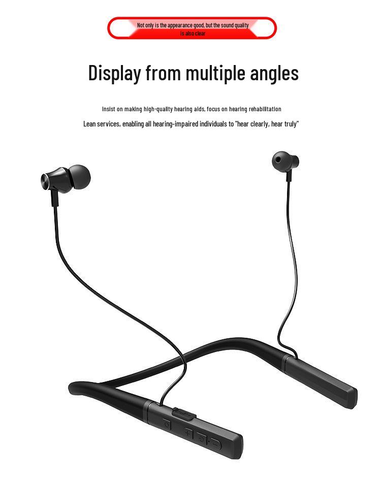 Senior Neckband Noise-Cancelling Bluetooth Hearing Aid, Self-Fitting, 64-Channel, High Power