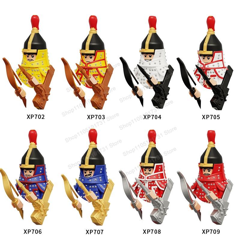 MOC Chinese Soldier Figures Building Blocks Shangzhou Dynasty Qin Dynasty Castle Warrior Knights Army Accessories Bricks Toys