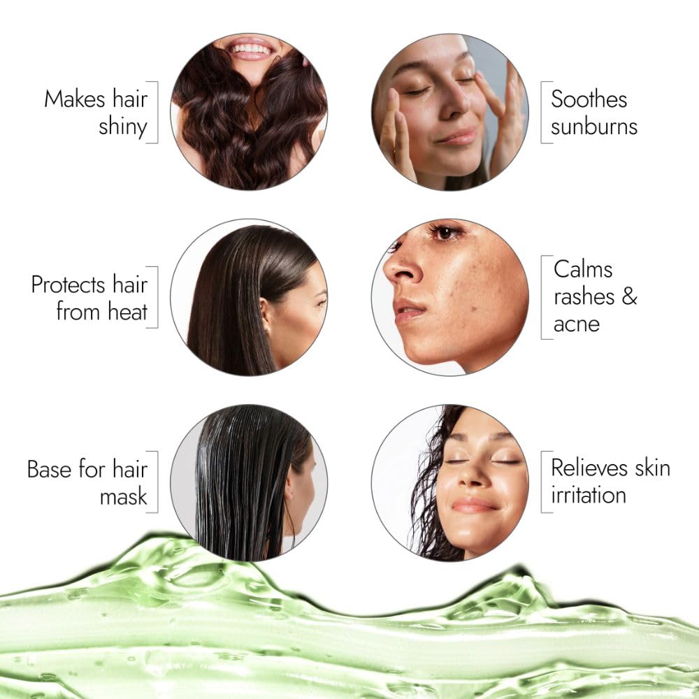 Kapiva Pure Aloe Vera Skin Gel 500 G For Face And Hair Hydrating Moisturizing Multipurpose Daily Care Soothing