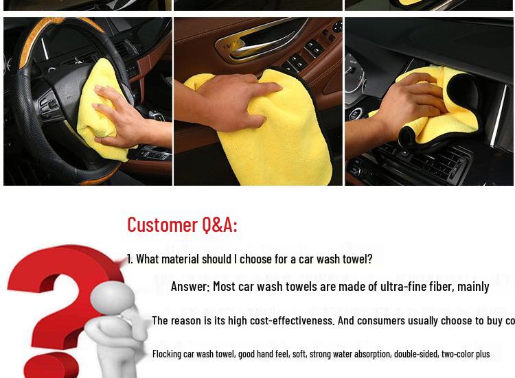 70x140cm Double-sided 600g Thick Absorbent Car Wash Towel for Glass Wiping
