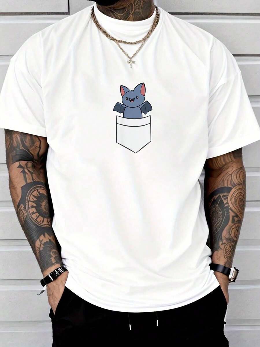 

Cute Bat Funny Bat In A Pocket T-Shirt Summer Unisex T-Shirt S