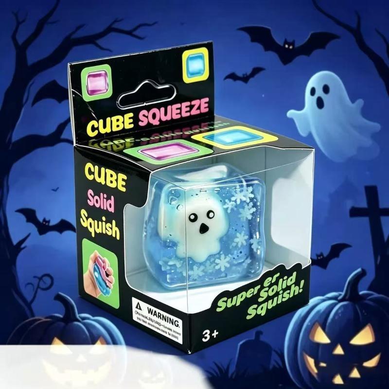 Neue leuchtende Halloween-Gruselwürfel Cartoon Weich zum Kneten ASMR Entspannung Partygeschenke