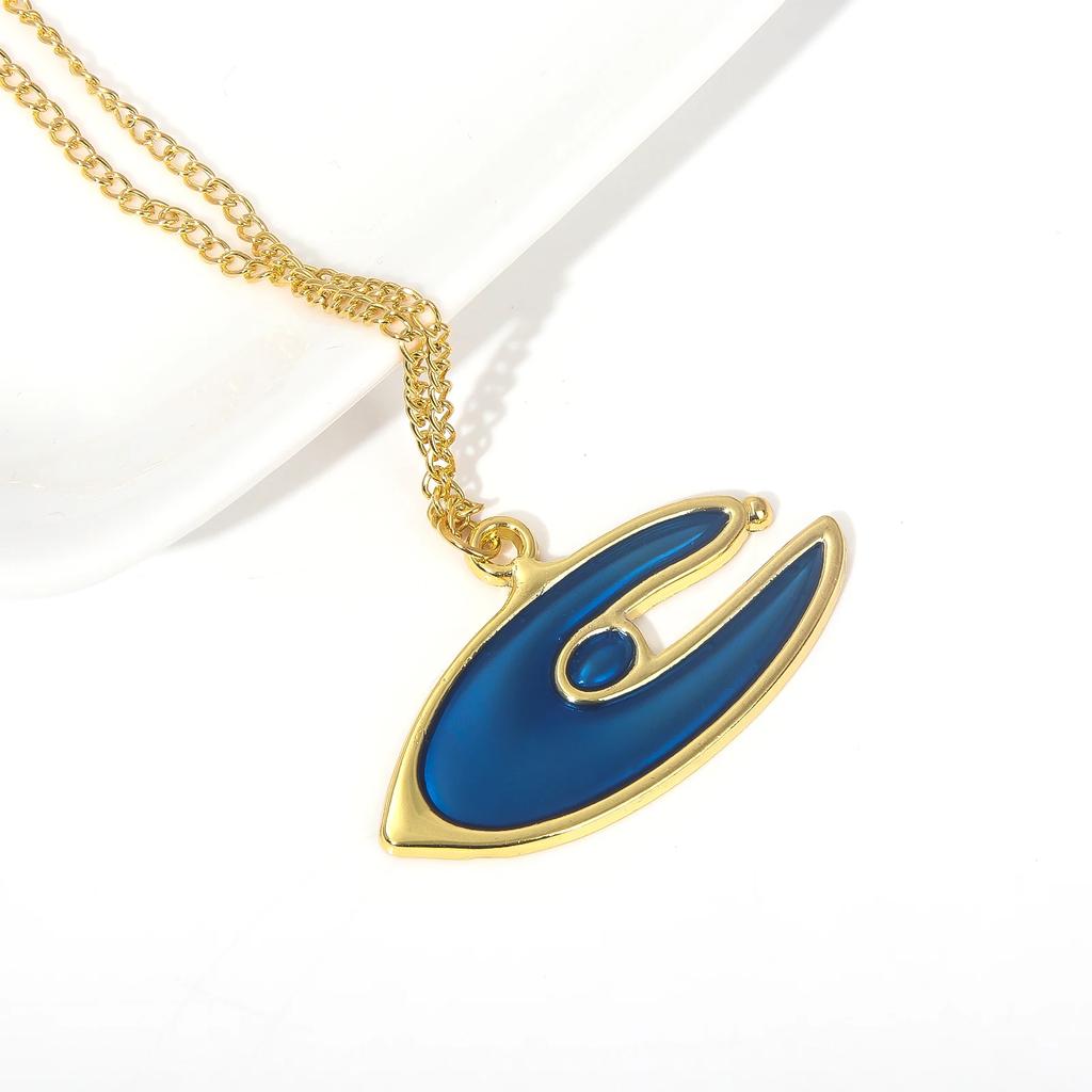Anime Magical Girls Elegant Blue Eyes Enamel Necklace Cosplay Props Pendants Choker For Women Men Jewelry Accessories Gifts