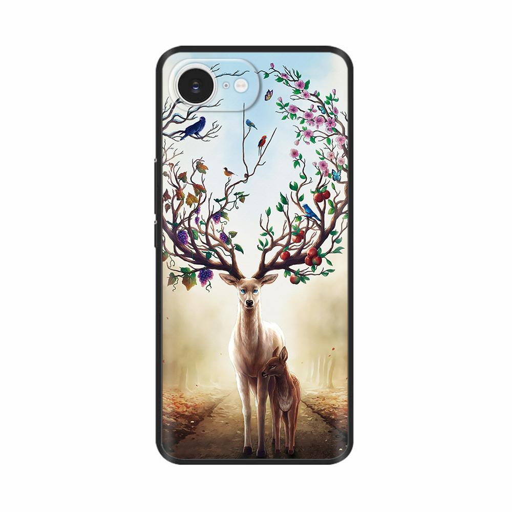 Soft TPU Black Silicon Phone Case For iPhone 16E iPhone16E SE 2025 SE4 5G Painted Shockproof Shell Cover Cases Bumper Funda Capa