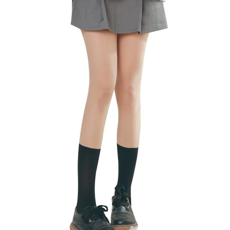 Fake calf patchwork pantyhose for women, spring and autumn thin style, anti-snag, no crotch drop jk Slimming over-the-knee socks