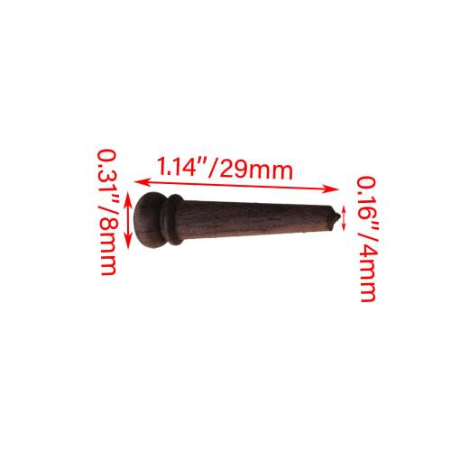 Yibuy 6-Pack Acoustic Guitar Rosewood Bridge Pins with Shell Dots, 6-String, Handcrafted from Wood for Better Vibration Transmission, Shell Decoration