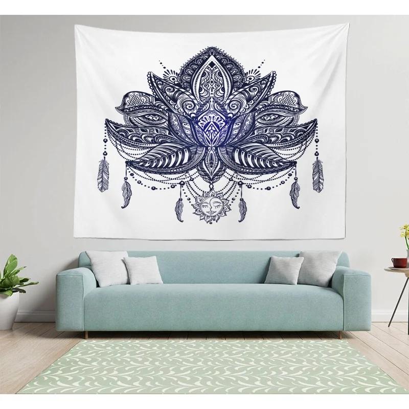 Home Decor Living Room Bedroom Tapestry Mandala Sun Lotus Wall Sofa Hanging